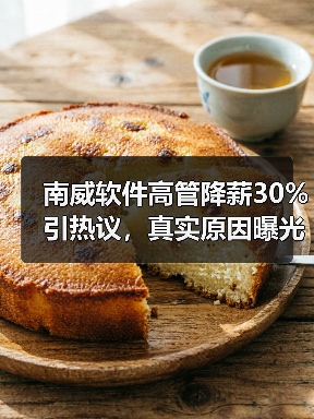 南威软件高管降薪30%引热议，真实原因曝光？（图2）